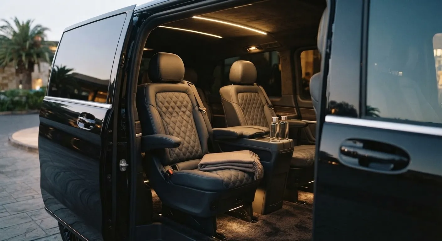 Illustrative image for Luxury van airport transfers Sydney: the passenger seats inside.